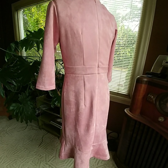 NWOT eShakti ultra-Suede Flounced Dress - Picture 6 of 8